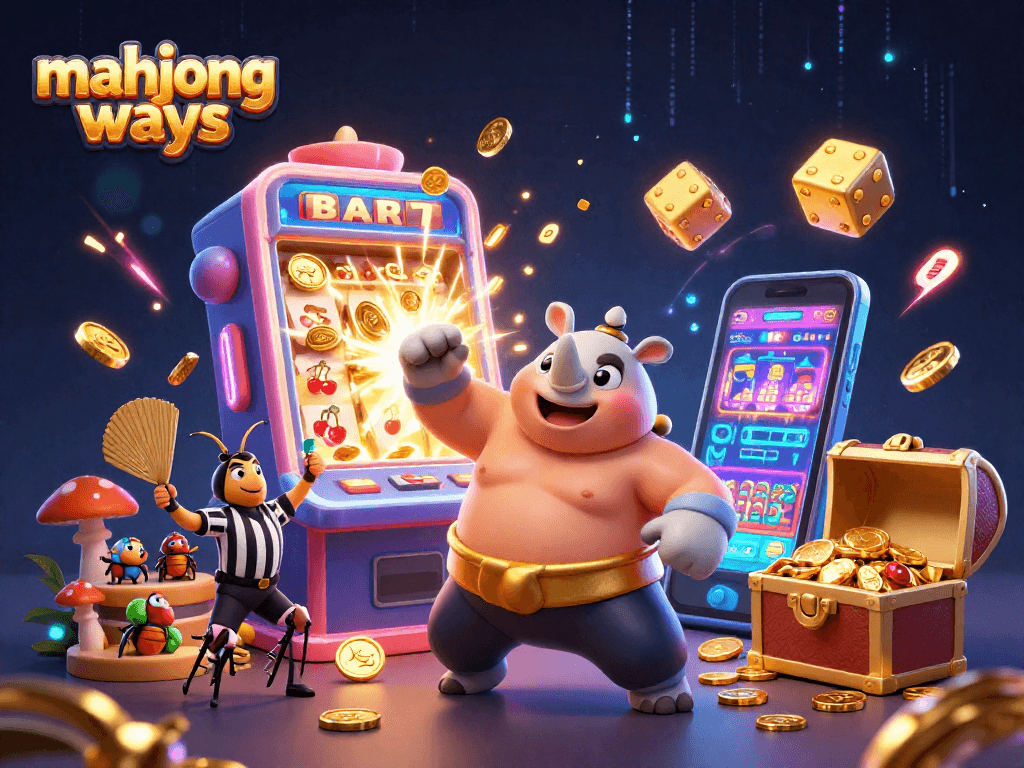 Win big with Mahjong Ways as colorful slot symbols burst forth from a vibrant 3D scene.