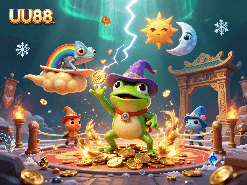 Experience exciting bets at UU88 with colorful casino characters and vibrant game elements.