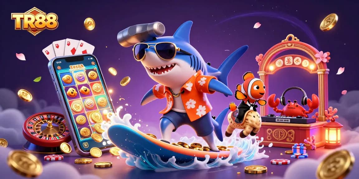 Experience the excitement at TR88 Casino with thrilling games and vibrant characters.