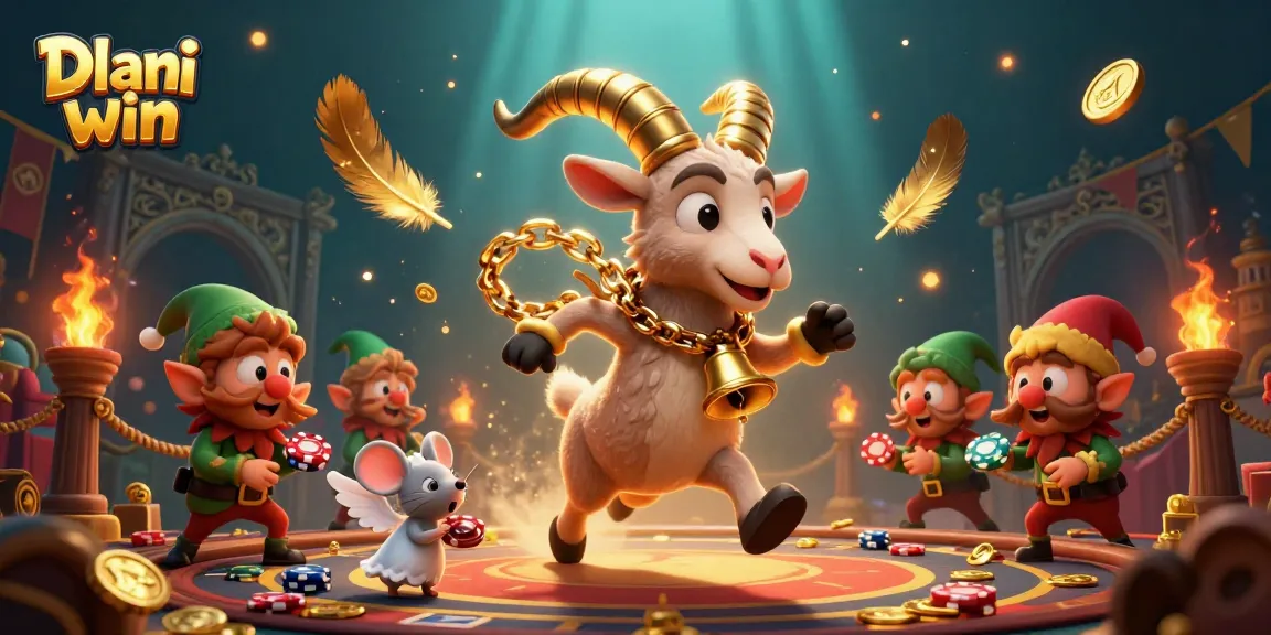Dhani win presents a festive 3D casino scene filled with characters and exciting game elements.