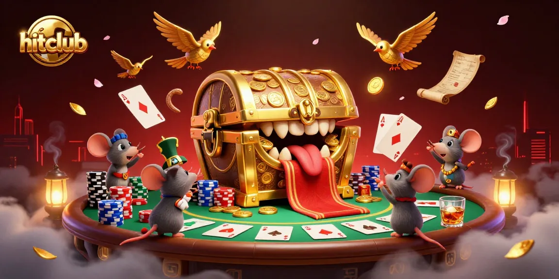 Engage with hitclub's thrilling games and treasure chests luring adventurer mice into excitement.