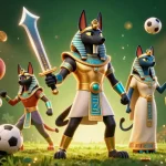 Play games at sunwin20b with Anubis and Bastet in a vibrant betting scene filled with sports elements.