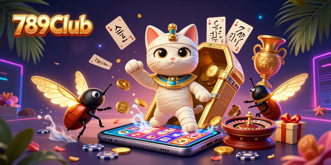Experience thrilling casino excitement with 789Club's vibrant 3D illustration featuring engaging characters and dynamic game elements.